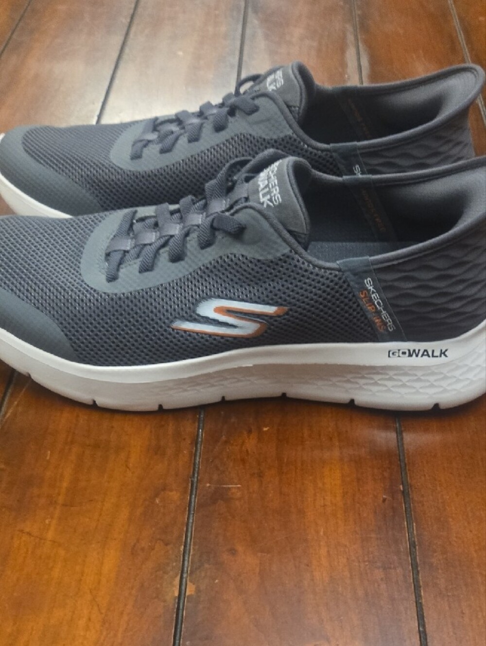 Skechers GOwalk Breathable Mesh Slip-On Sneakers - Gray/White - Picture 8 of 9